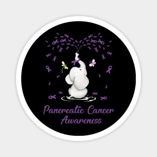 Elephant with Ribbon Pancreatic Cancer Awareness Magnet